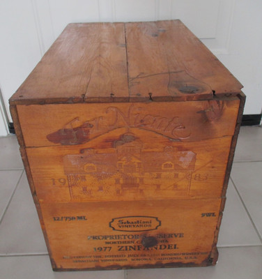 Far Niente Chardonnay/Sebastiani Zinfandel Proprietor's Wood Crates Table Empty