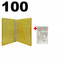 100 STANDARD Clear Orange Color Single DVD Cases & 100 OPP Bags