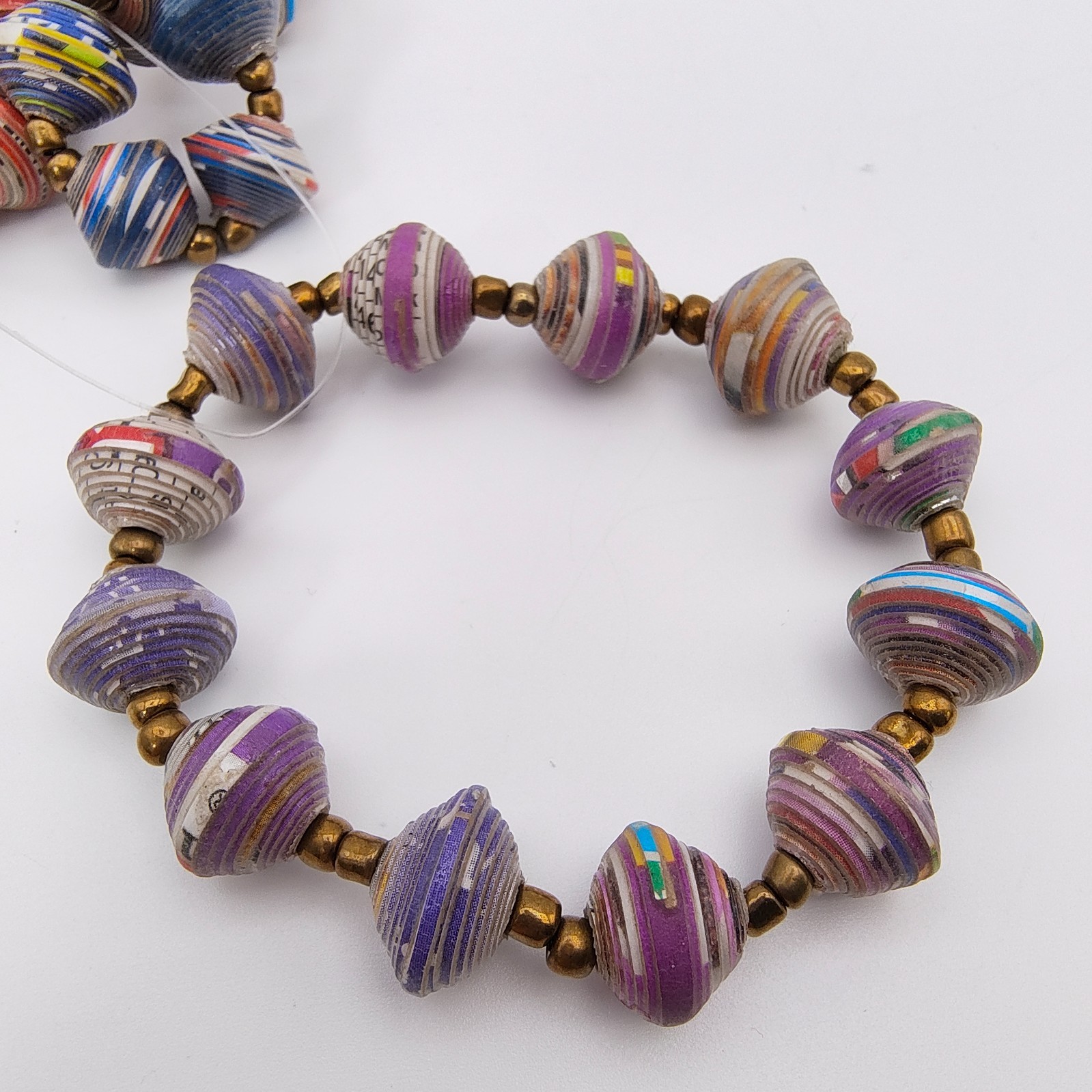 Boho Stackable Recycled Paper Bead Bracelets Set … - image 12