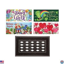 Evergreen Sassafras Spring Holiday Doormat Insert Bundle  Tray Set of 5, 30"x18