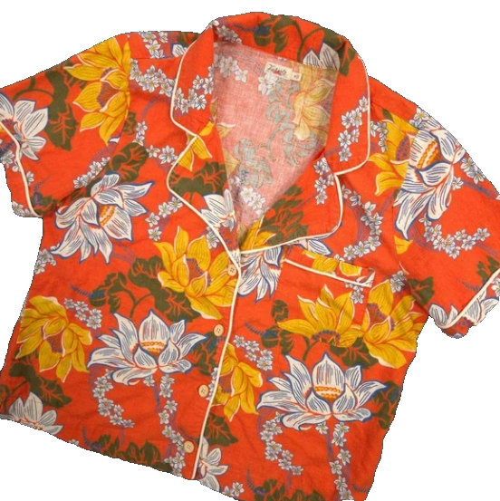 Faherty Max Top LA Floral Linen Maui Shirt Womens Size S