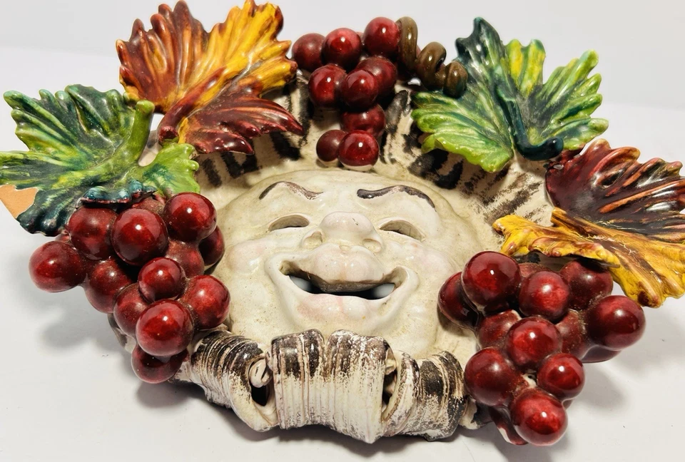 Italian Majolica Ceramic Harvest Mask - Image 3 of 4