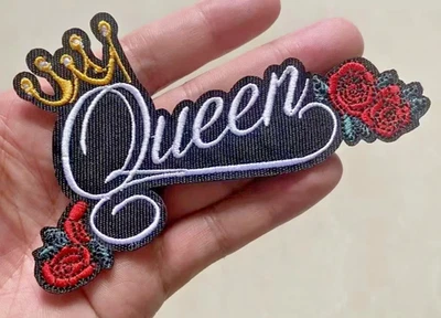 QUEEN Glam Rock Music Band 1970s Embroidered Iron/SEW/Glue On PATCH Freddie M,uk - Image 1 of 4