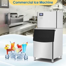 550LB/24H Commercial Ice Maker Machine with 300LBS Storage Bin & LCD Touch Panel