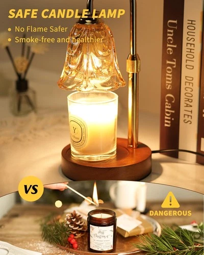 SupBri Candle Warmer Lamp with Timer, Gold Tulip Adjustable, Tulip-Gold image 5