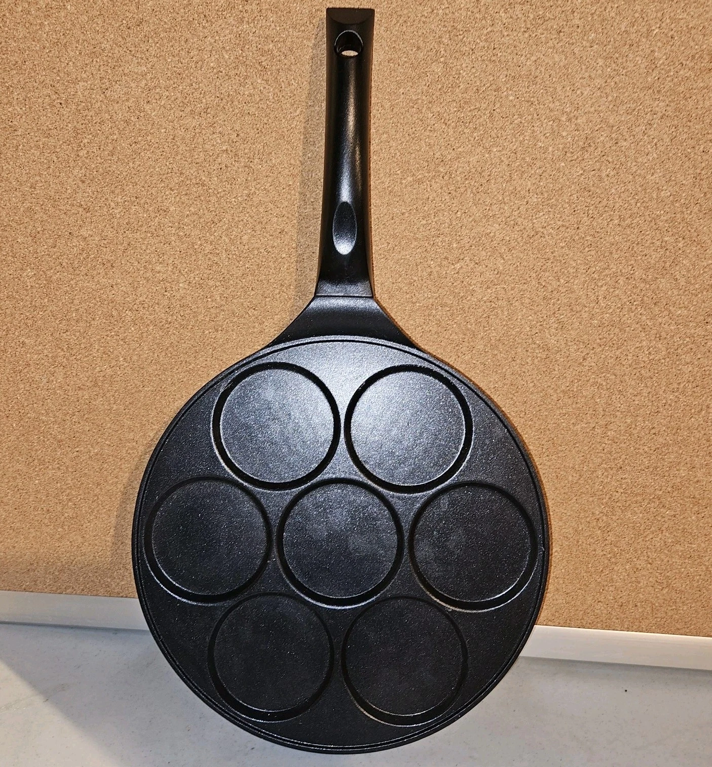 CAINFY 10.5" Nonstick Pancake Pan – 7 Mold Griddle, Induction Compatible