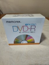 New Sealed Memorex 10 Pack DVD-R 16x 4.7GB 120 Min B7