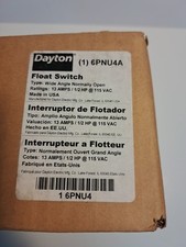 Dayton 6Pnu4 Float Switch, 115Vac, Piggyback, 10 Ft Cord Lg, 13 A Amps