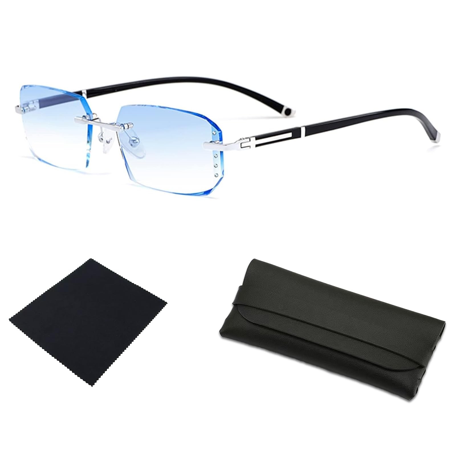 ZLLCXR Clarity Blue Glasses, Automatic Adjustment Eye 56-144-146 mm, Black
