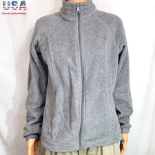 Columbia Women's Fleece Jacket Medium Gray full Zip Pockets New Defects Warm