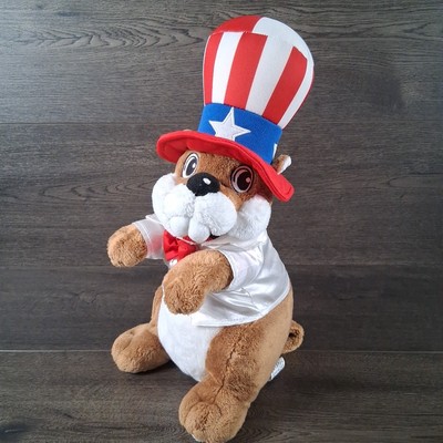 BUC-EES Beaver Plush Patriotic Uncle Sam Veteran 4th Of July