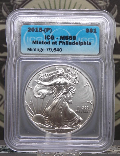 2015 (P) American SILVER Eagle $1 ICG MS69 #164 🗝️PHILADELPIA🗝️ Low Mintage