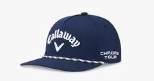 NEW 2025 Callaway Tour Authentic Rope Navy Adjustable Snapback Golf Hat/Cap