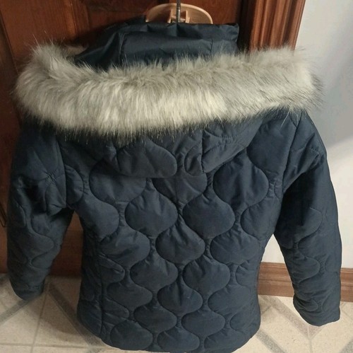 Columbia Omni Heat Frosty Heights Navy Coat Jacket Quilted Women’s XS Hood NWT - Picture 8 of 9