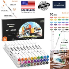30 Colors Dual Tip Art Markers Permanent Marker Pens Highlighters Perfect for...