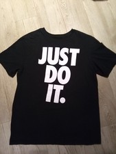 Nike Just Do It T Shirt Mens Medium Black White Graphic Tee
