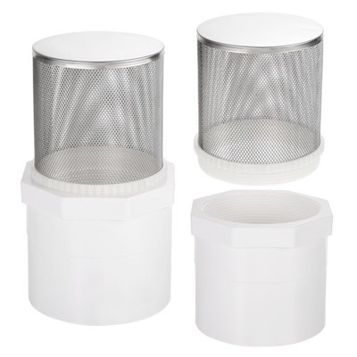 2Pcs 3'' DN80 Filter Cover, 90mm Hose Inlet Suction Strainer Filter, 185mm