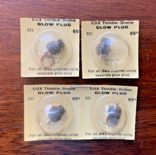 VTG NOS Cox No. 321 Thimble Drome Glow Plug .049 Lot of Four 4 
