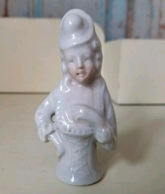 Vintage Half Doll Porcelain Figurine Marked Japan Pin Cushion Doll
