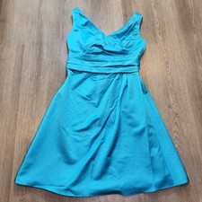 David's Bridal Sleeveless Bridesmaid Dress Turquoise Blue Size 10