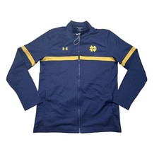 Under Armour Notre Dame Jacket Mens Medium Navy Blue Full Zip Track NWOT