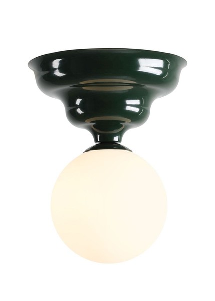 Deckenlampe Metall Glas GrüN Schlafzimmer Ø17 Cm E27 Deckenleuchte Wohnzimmer-image