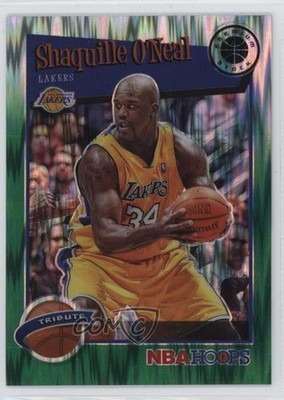 2019 NBA Hoops Premium Stock Green Flash Prizm 95/99 Shaquille O'Neal HOF 1oq2