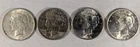 LOT OF 4 1923 P PEACE SILVER DOLLARS #38