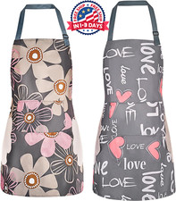 Pack de 2 delantales florales con bolsillo impermeables para mujer Blooming