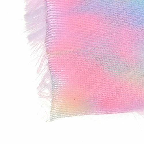 Rainbow Faux Fur Fabric Sheet Flocking Synthetic Clothing Bag Sewing DIY Craft - Picture 5 of 7