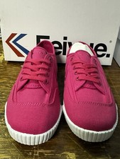 Feiyue WOMENS FE LO PLAIN TONAL CANVAS. F20099W-BEETROOT/GUM. SIZE 8. New In Box