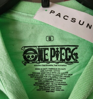 リ NWT PacSun One Piece Nico Robin Green Crew Neck Short Sleeve Shirt