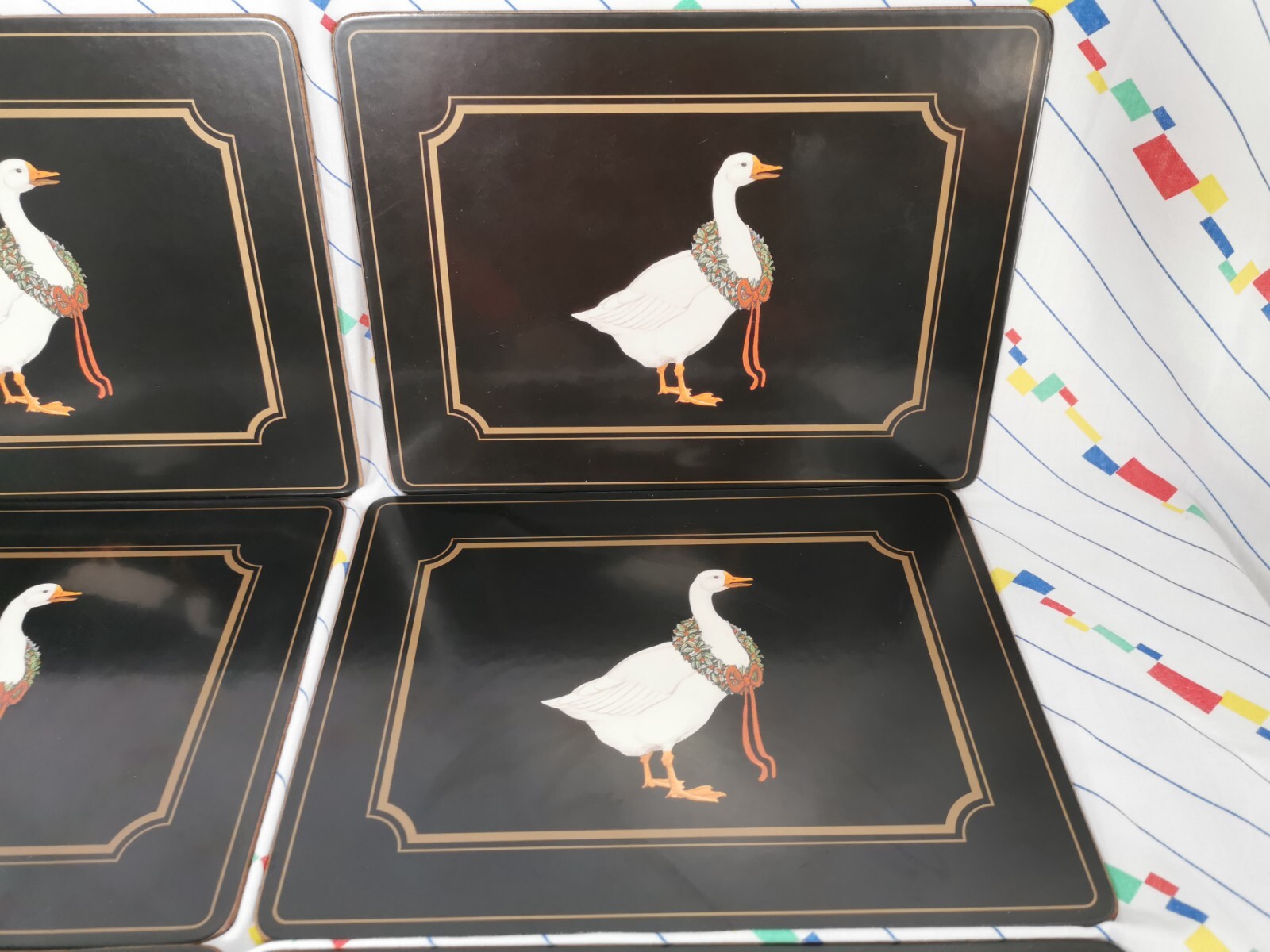 Vintage Pimpernel Placemats Christmas Goose & 6 Coasters Made In