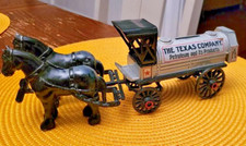 ertl diecast bank horse and wagon texas oil company vintage