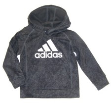 ADIDAS Little Girls Size 4 5 6 or 7 Fleece Hoodie NWT Black Gray White