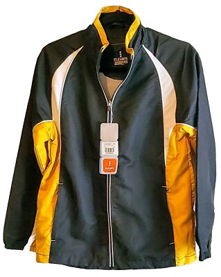 Elevate Sport Windbreaker Youth Track Jacket Full Zip Smartech Keiton Black/Gold