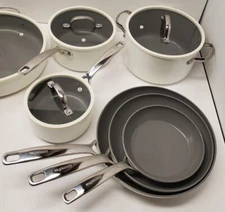GreenPan Eras Ceramic Non-Stick 11-piece Cookware Set White