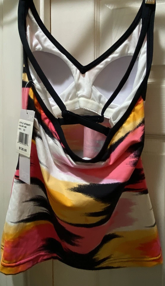 Tankini de natación JAG Top para mujer XS traje de baño top rosa negro precio de venta sugerido por el fabricante $126 nuevo con etiquetas Foto 4 de 4