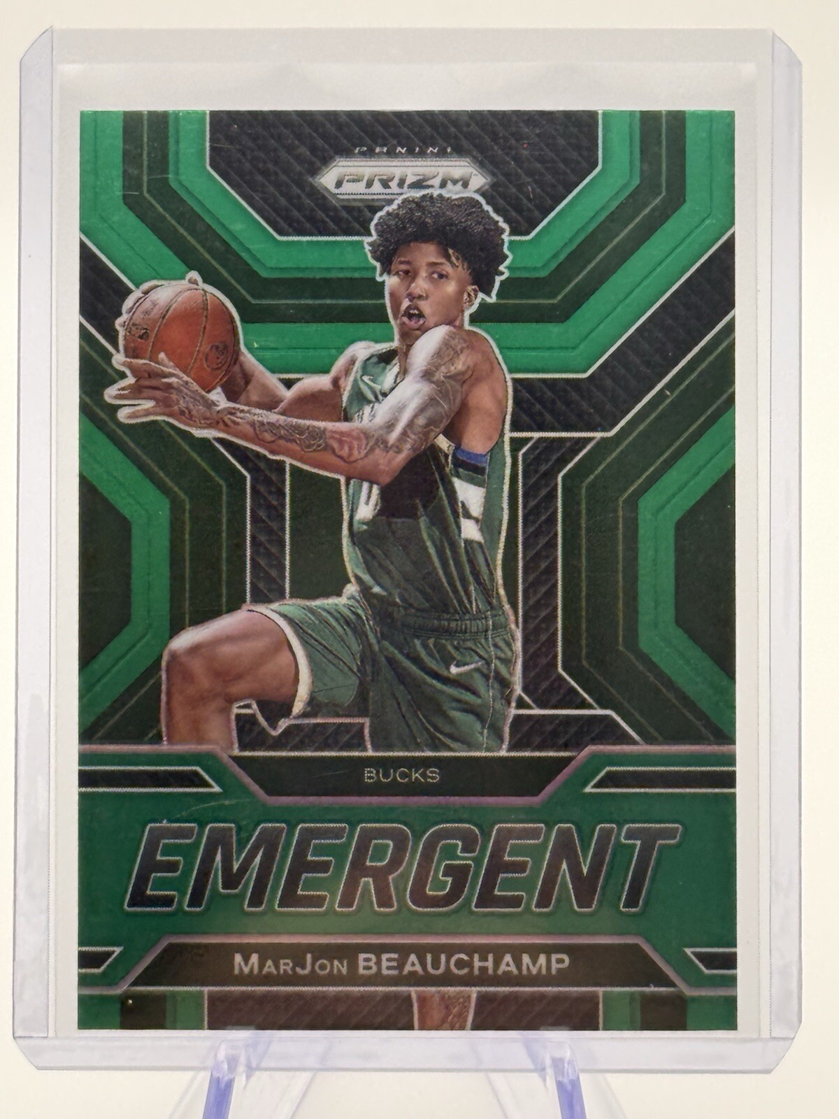 2022-23 Panini Prizm Emergent Green MarJon Beauchamp Rookie Milwaukee Bucks #3