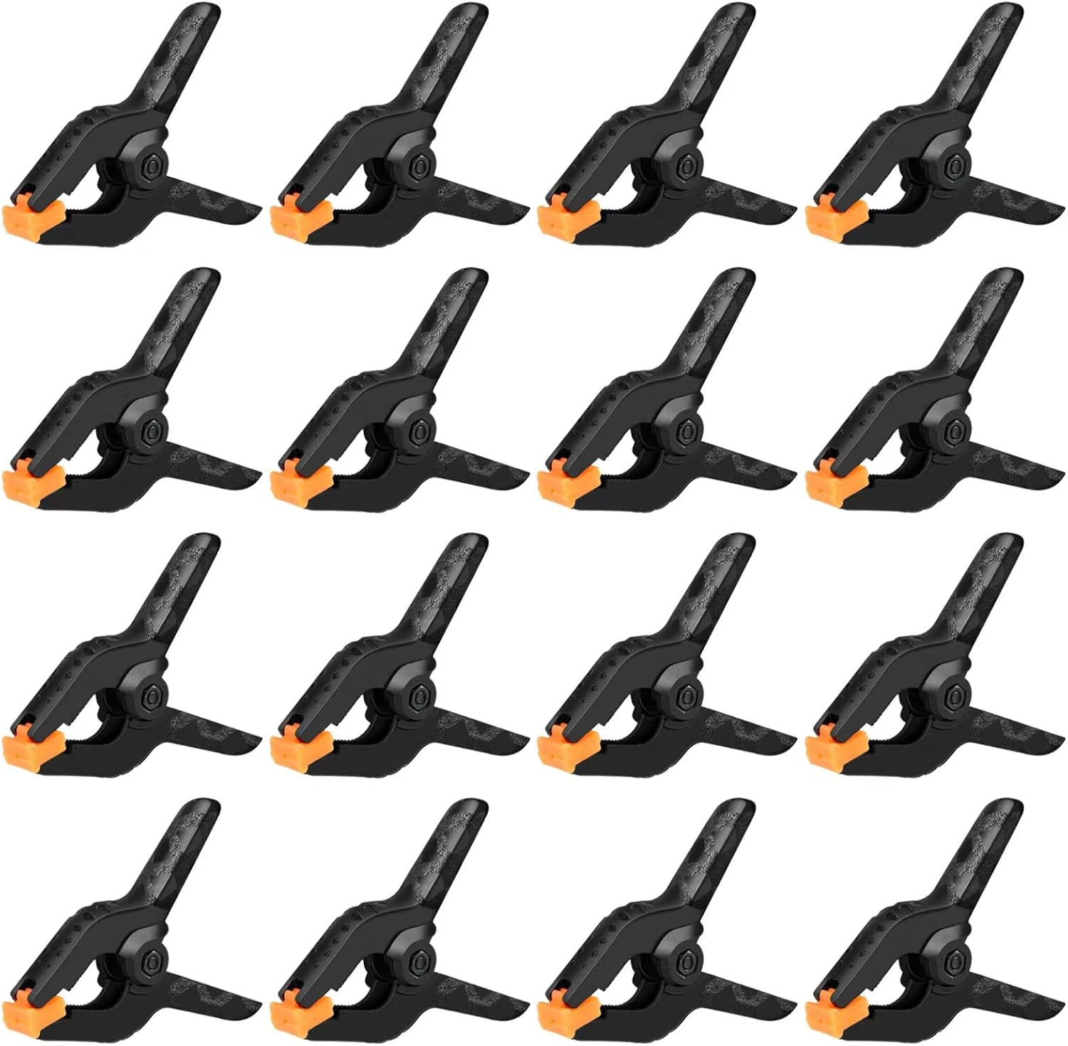 16 Pack Small Spring Clamps, 3.5 Inch Heavy Duty Clamps for Backdrop Stand, Plas