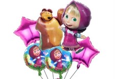 6 PIEZAS GLOBOS MASHA Y EL OSO