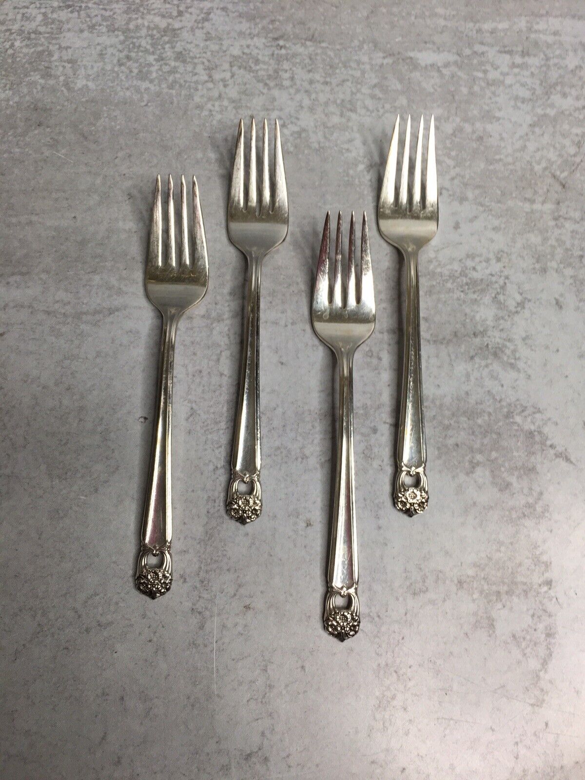 Eternally Yours 1847 ROGERS BROS IS Silverplate 4 SALAD FORKS 6.75"