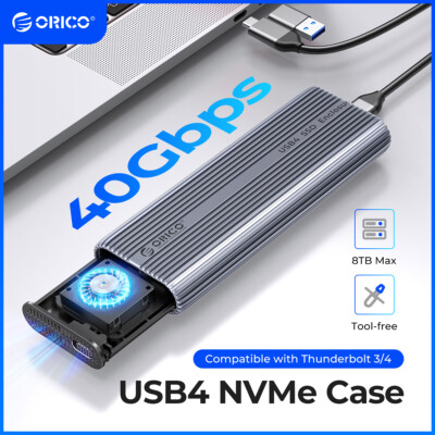 ORICO 40Gbps M2 NVMe SSD Enclosure Case with Fan Compatible with