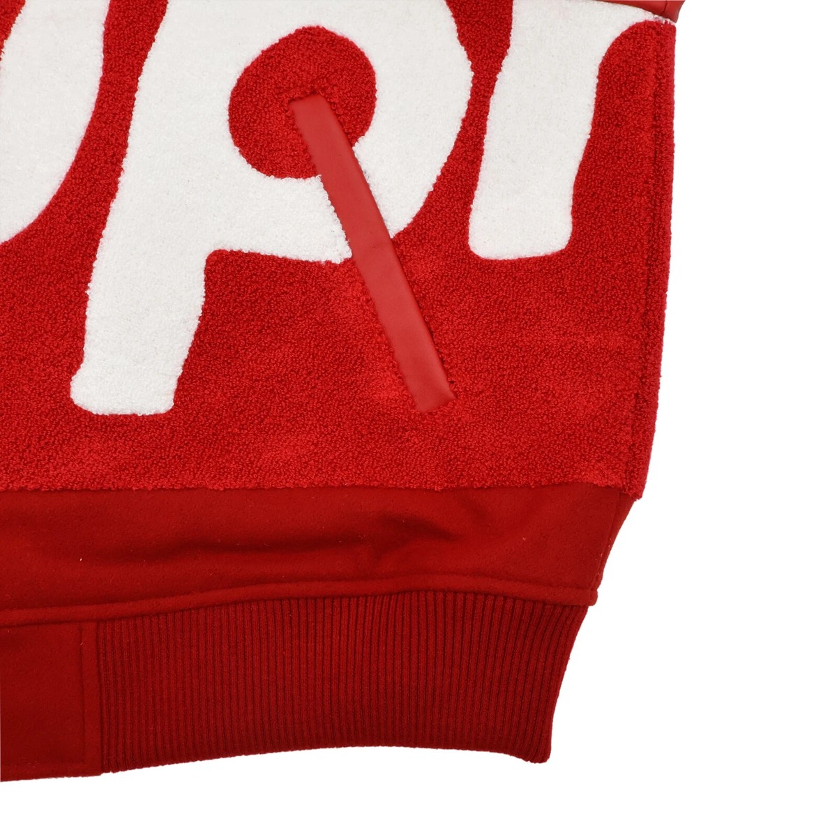 Supreme Big Logo Chenille Varsity Jacket Red View 5