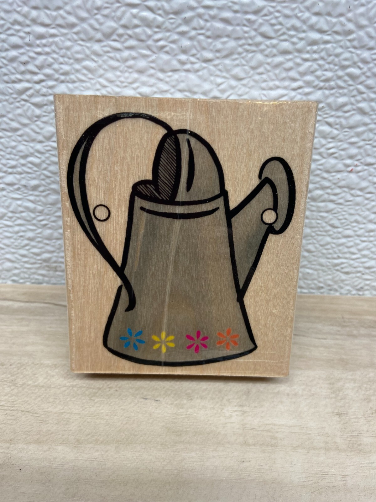 Vintage 1999 Embossing Arts Wood Mounted Rubber Stamp Garden Watering Can