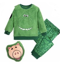 Disney Toy Story Pajama PJ Set Size 7/8 Rex Dinosaur Green