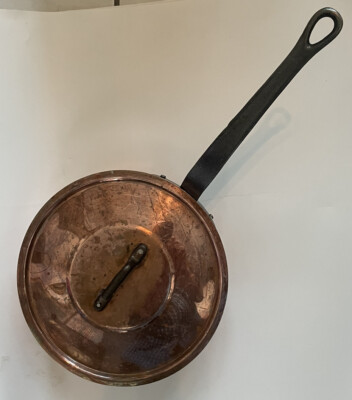 Vintage Baumalu Tinned Copper 3 Qt. Lidded Sauté Pan Made in France