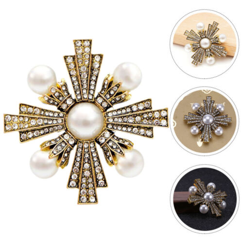 Broche barroco de perlas broche vintage retro decorativo para mujer-FI - Imagen 1 de 12