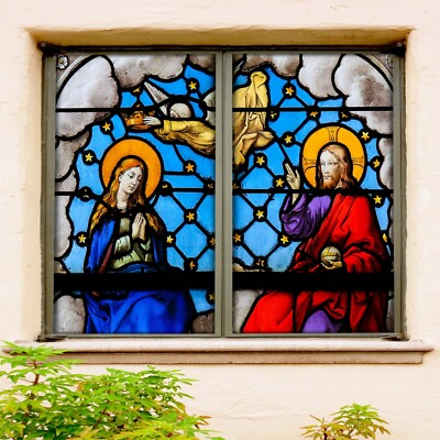 3D Crown 1688NAO Window Film Print Sticker Cling Stained Glass UV Block Fa