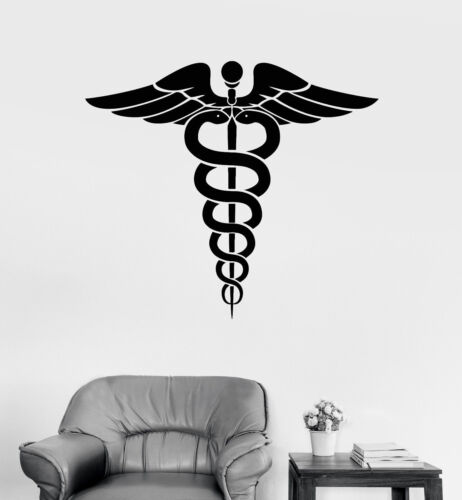 Vinyl Wall Decal Caduceus Wand of Hermes Ancient Greece Symbol Stickers (1940ig) - Picture 1 of 3